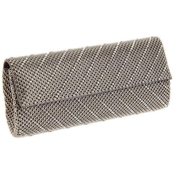 Whiting & Davis Silver  and Crystal Evening Clutch Celestial‎ Bling - Picture 1 of 9